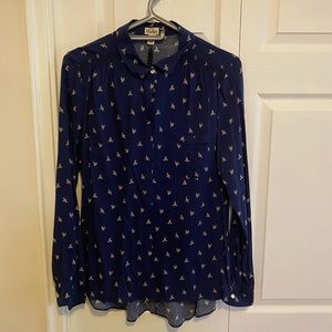 Button Down Shirt-Navy Sparrows